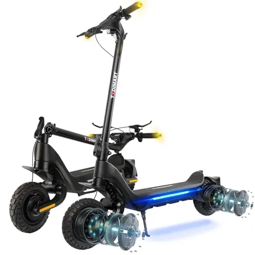 TODIMART Patinete Eléctrico Adultos, Autonomía 55-90KM, 13/18.2Ah Batería, Rueda