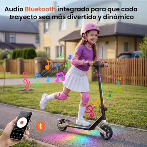 isinwheel Patinete Electrico Niño K6,6-12 Años,Ruedas Maciza