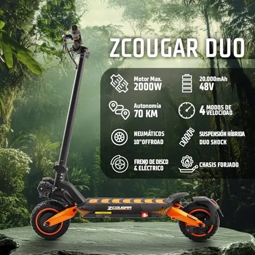 ZWHEEL ZCOUGAR | Patinete Eléctrico Adultos Homologado con T
