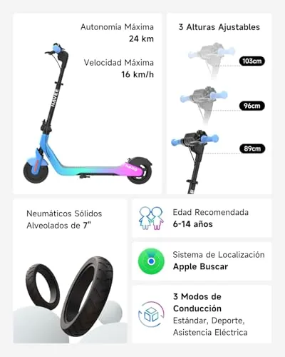 NAVEE K100 Serie Patinete Eléctrico para Niños, Control Pare