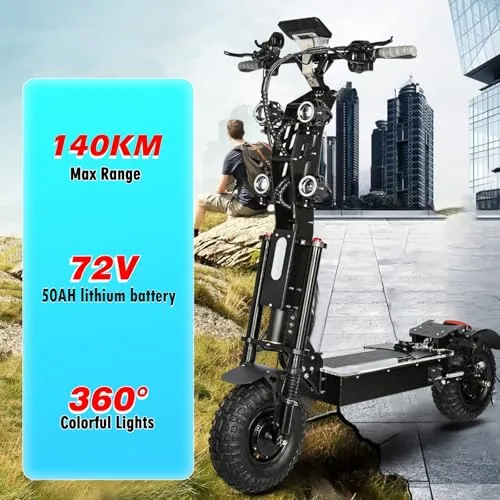 HWWH Patinete Electrico Potente Plegable Scooter Eléctrico T