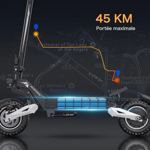 T10 Patinete Eléctrico Potente para Adultos: Batería de 48V