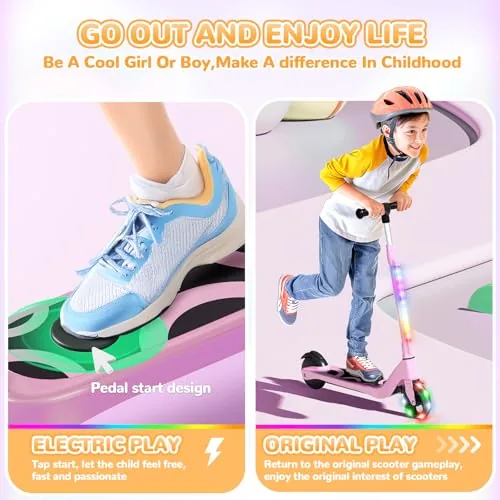 SISIGAD Patinete Electrico para Niño de 6 a 10 años, Scooter