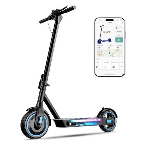 Patinete Electrico Plegable, Potencia Nominal 500W, Autonomía 45 km, App Control