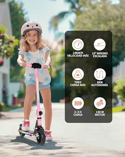 Patinete Eléctrico para Niños, Plegable 6-12 Años, Patinete 