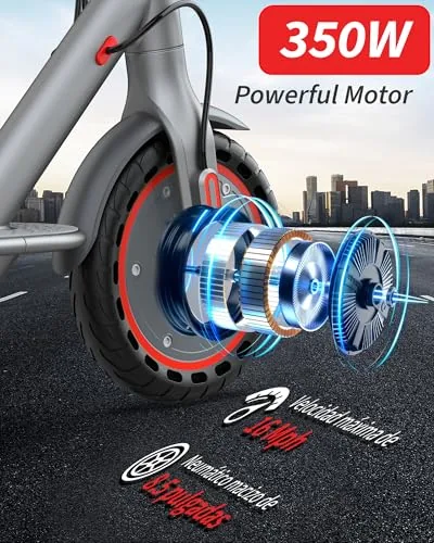 Patinete Eléctrico Adultos, Scooter Electrico Plegable，Rueda