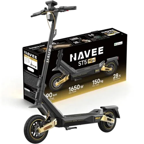 NAVEE S Serie Patinete Eléctrico Adultos Homologado DGT, Autonomía 60-90km, Absorción Cuád
