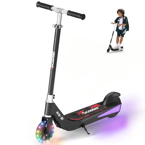 iScooter Patinete eléctrico para niños con Ruedas Delanteras LED, Patinete eléctrico iK1S 