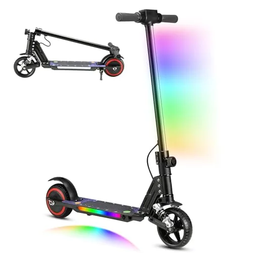 Patinete Eléctrico Niños 6-12 Años Plegable Altura Ajustable 14km/h 8KM Luces LED Color Fr