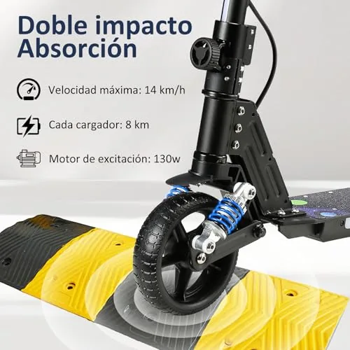 Patinete Eléctrico Niños 6-12 Años Plegable Altura Ajustable