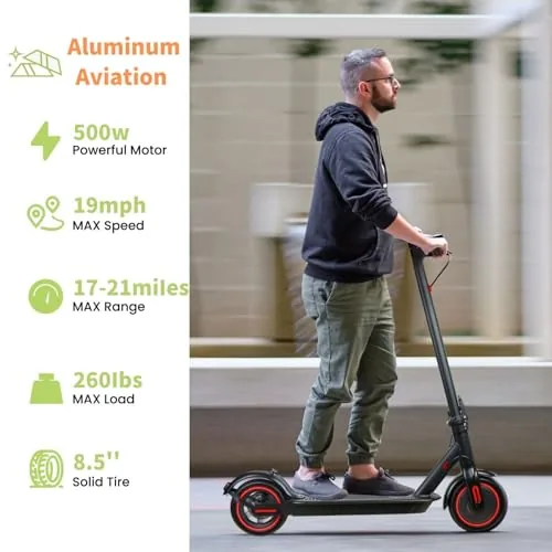 Patinete Eléctrico Adulto Ultraligero Plegable, Motor 250W-5