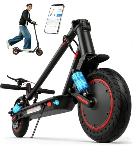 Patinete Eléctrico, 30 km Autonomía, Batería 36V 10.4Ah, Doble Freno de Disco + EABS, Neum