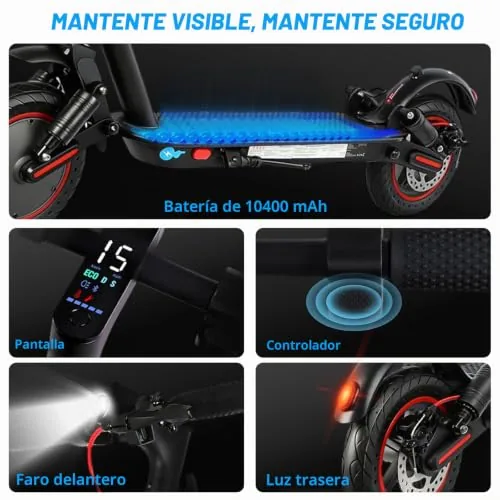 Patinete Eléctrico, 30 km Autonomía, Batería 36V 10.4Ah, Dob