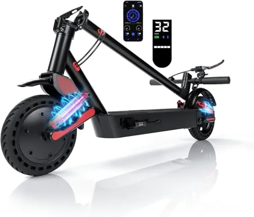 HX D06 Patinete Eléctrico para Adultos Plegable, Motor de 500 W, Batería de 16/25Ah, Auton