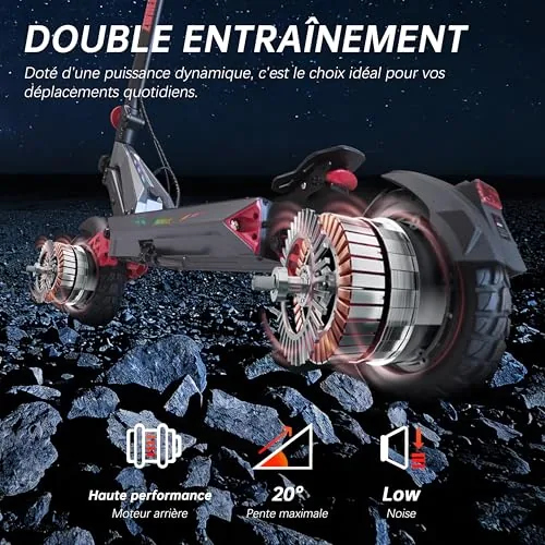 D3Patinete Eléctrico para Adultos,Neumáticos Confort de 10 P