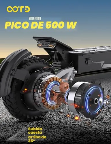 OOTD T10 Patinete Eléctrico Adultos, E Scooter de 900W Pot. 