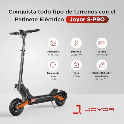 Joyor S-Pro- Patinete eléctrico Todoterreno para Adultos - A