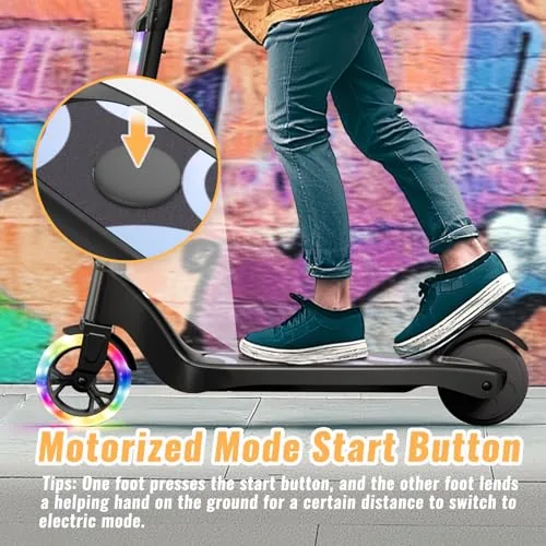 TST Patinete Eléctrico para Niños de 6 a 10 años, con Luces 