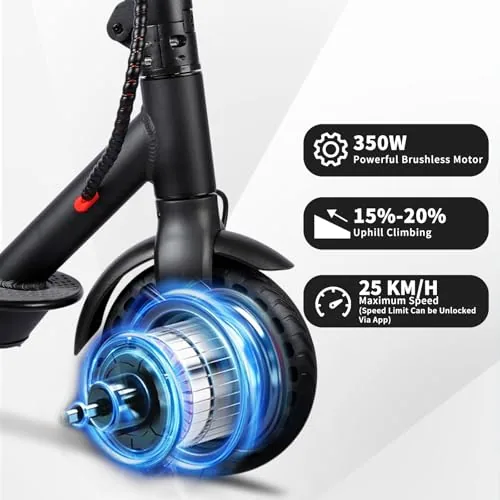 Patinete Eléctrico Adultos 8.5" Antipinchazos, Motor 350W, 2