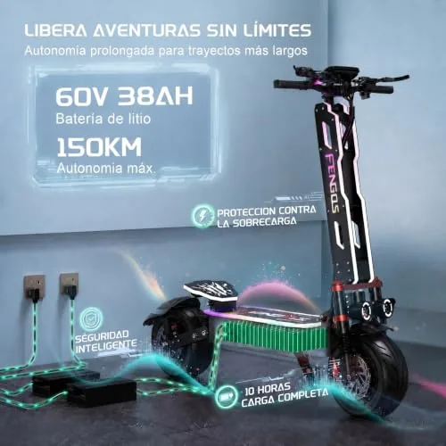 Patinete Eléctrico Todoterreno para Adultos, Doble Motor 2×3