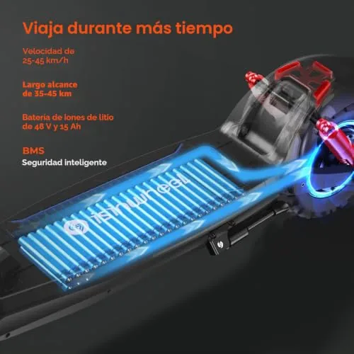 isinwheel Patinete eléctrico Todoterreno 11″, Patinete elect