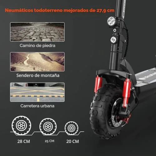 isinwheel Patinete eléctrico Todoterreno 11″, Patinete elect
