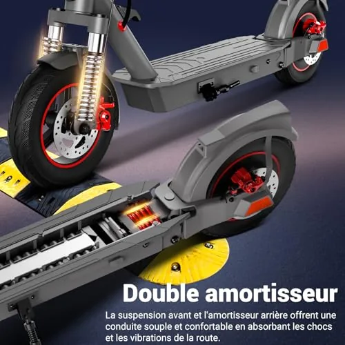 SISIGAD Patinete eléctrico adulto de 10 pulgadas con suspens