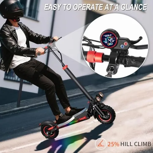 1600W Patinete Eléctrico Adultos Autonomía 45-55KM, 48V/18Ah