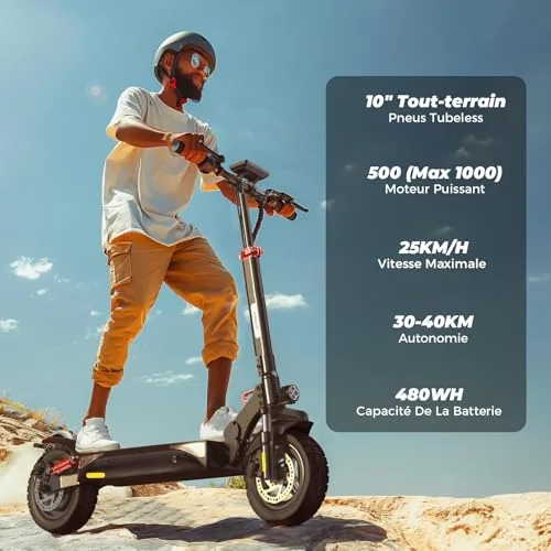 iScooter ix3 Patinete Eléctrico Adultos, 480WH Batería, Auto