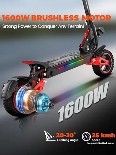 16OOW Patinete Electrico Adultos Plegable E-Scooter - 45-55k