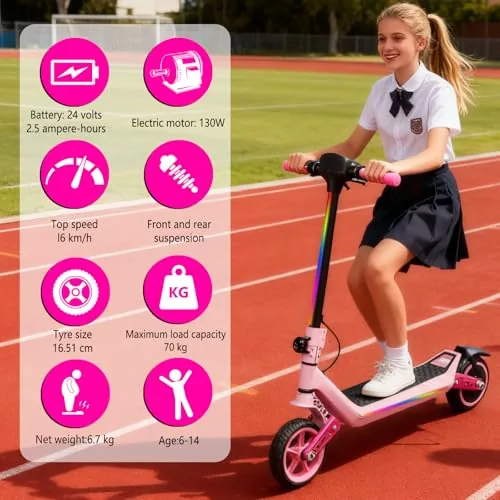 Patinete eléctrico Plegable para niños de 6 a 14 años, Patin