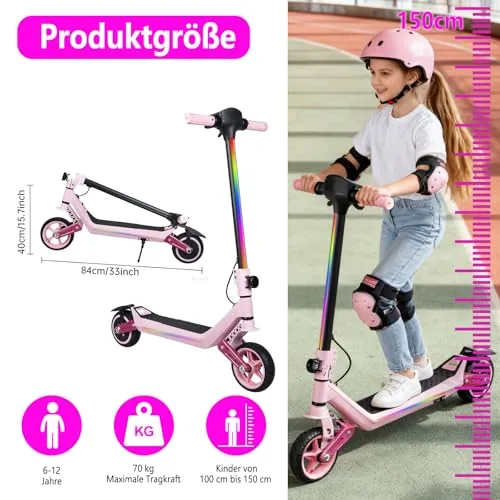 Patinete eléctrico Plegable para niños de 6 a 14 años, Patin