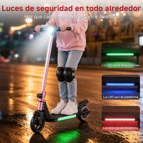 ORYXEARTH - Patinete eléctrico infantil de 6 a 16 años, pleg