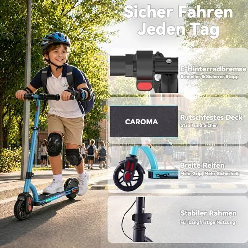 Caroma - Patinete eléctrico para niños de 6 a 12 años, con M