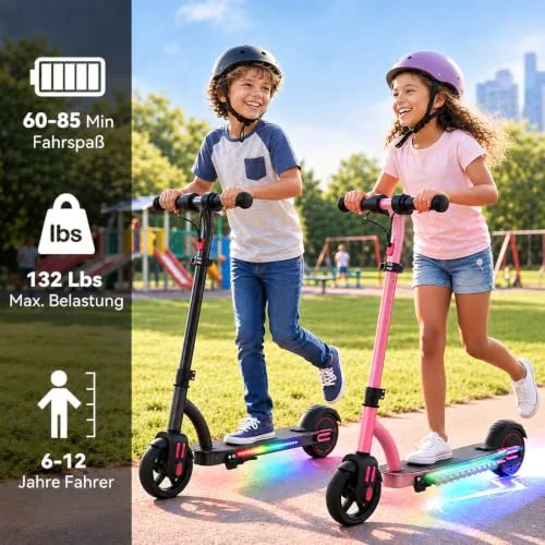 Caroma Patinete eléctrico Infantil de 150 W, Altura Ajustabl