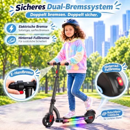 Caroma Patinete eléctrico Infantil de 150 W, Altura Ajustabl