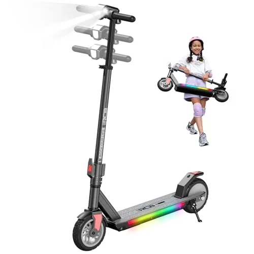 RCB R12 Pro Patinete Eléctrico Niños para 6-12 años, hasta 16km/h y 15km, 3-Altura Ajustab