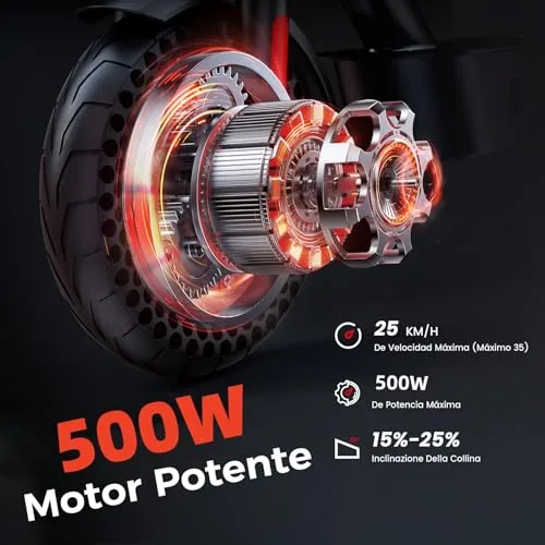 iScooter Homologado DGT Patinete Electrico Adultos, 500W Mot