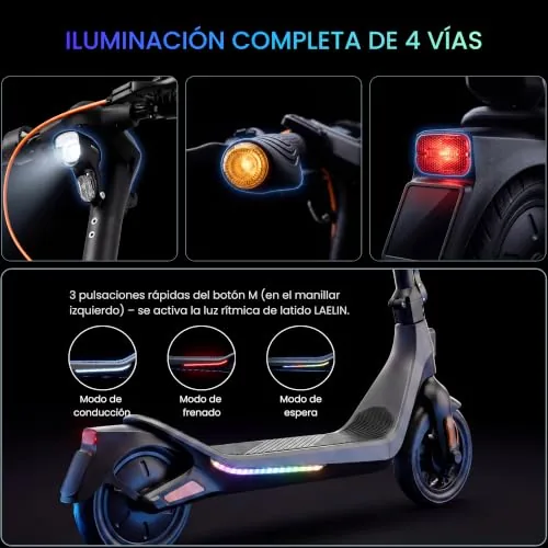 Patinete Eléctrico para Adultos Serie R, Sensor de Huella Di