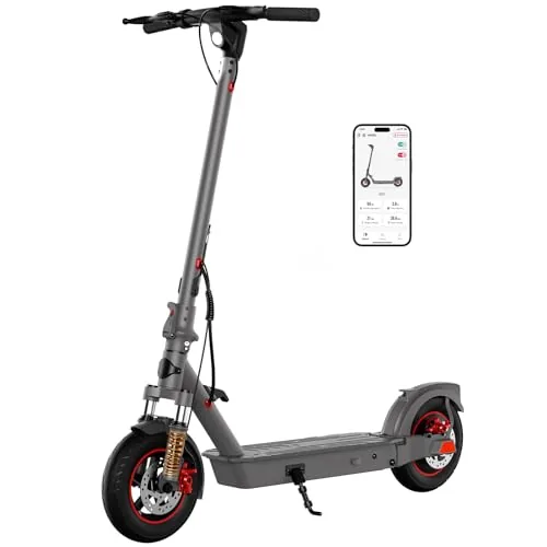 SISIGAD Patinete Eléctrico 10 Pulgadas Scooter Eléctrico Adultos con Suspensión y App, E S