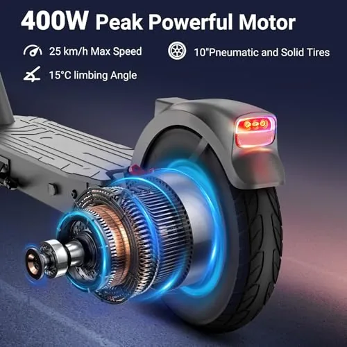 SISIGAD Patinete Eléctrico 10 Pulgadas Scooter Eléctrico Adu