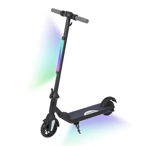 Patinete eléctrico para niños de 6 a 12 años, con Luces de neón LED y Pantalla, autonomía 