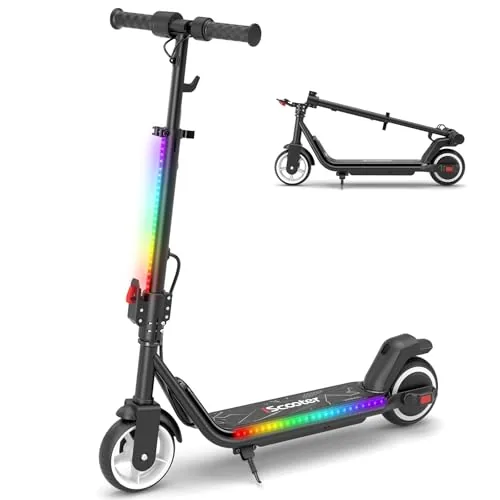 iScooter IK3MAX - Patinete eléctrico Infantil de 6,5 Pulgadas, Plegable, para 8-15 años, v