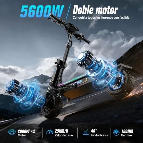 Patinete Eléctrico Todoterreno para Adultos, Scooter Eléctri