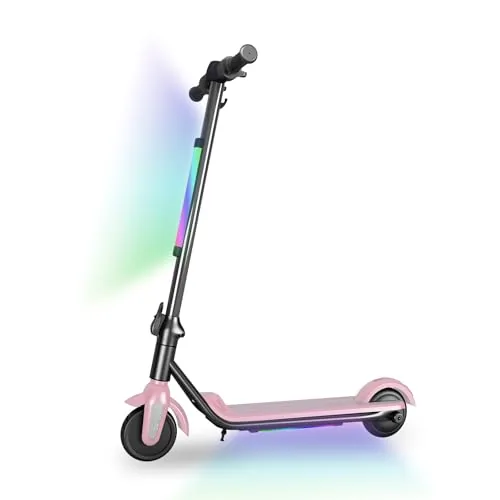 Scooter eléctrico para niños 6-12 años,Scooter eléctrico Plegable,Dos Tipos de Frenos,Alca