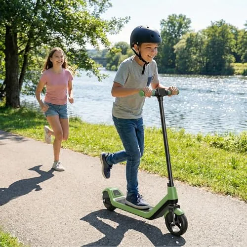 Patinete eléctrico Azul/Verde para niños de 6 a 12 años, 3 v