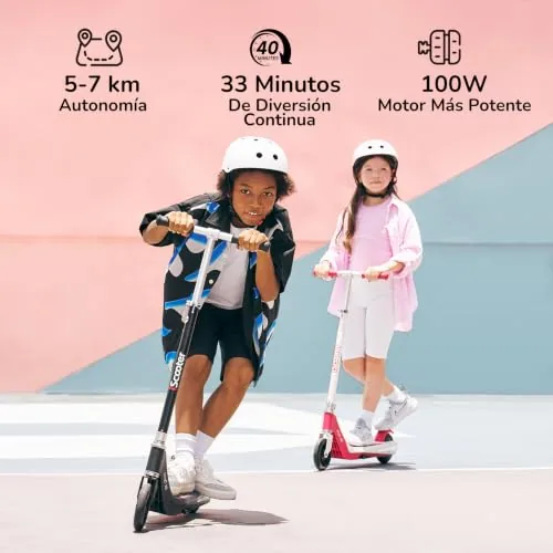 iScooter - Patinete eléctrico Infantil de 6 a 10 años, 2 vel