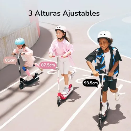 iScooter - Patinete eléctrico Infantil de 6 a 10 años, 2 vel