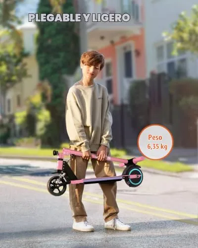Patinete Eléctrico Niños 6-12 Años Plegable Seguro 14km/h 8K