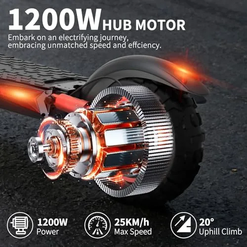 Patinete Eléctrico Adulto 1200W Potente, Ruedas Off-Road 11"